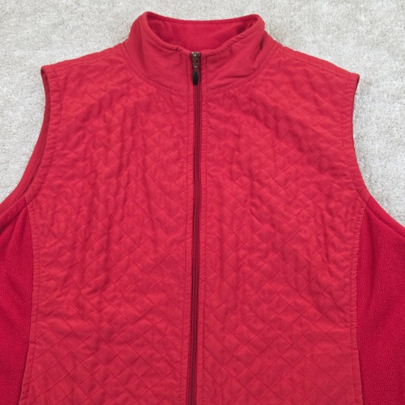 Columbia Jackets & Blazers - Columbia Womens XL Esmeralda Valley Quilted Vest Red Full Zip Lightweight Fleece